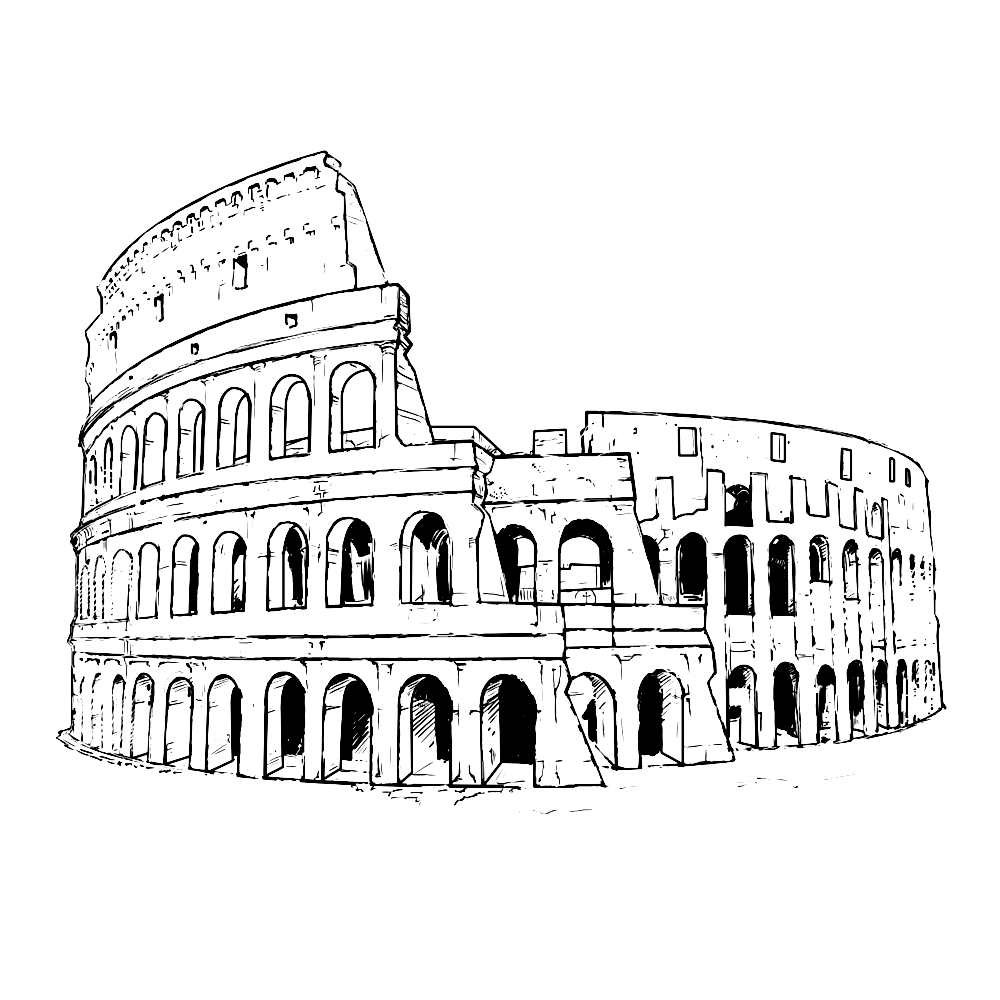bekijk Colloseum in Rome kleurplaat