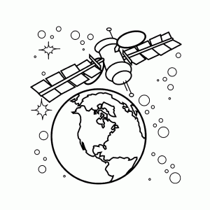 Een satelliet in een baan om de Aarde