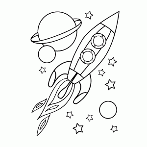 Een raket in de ruimte