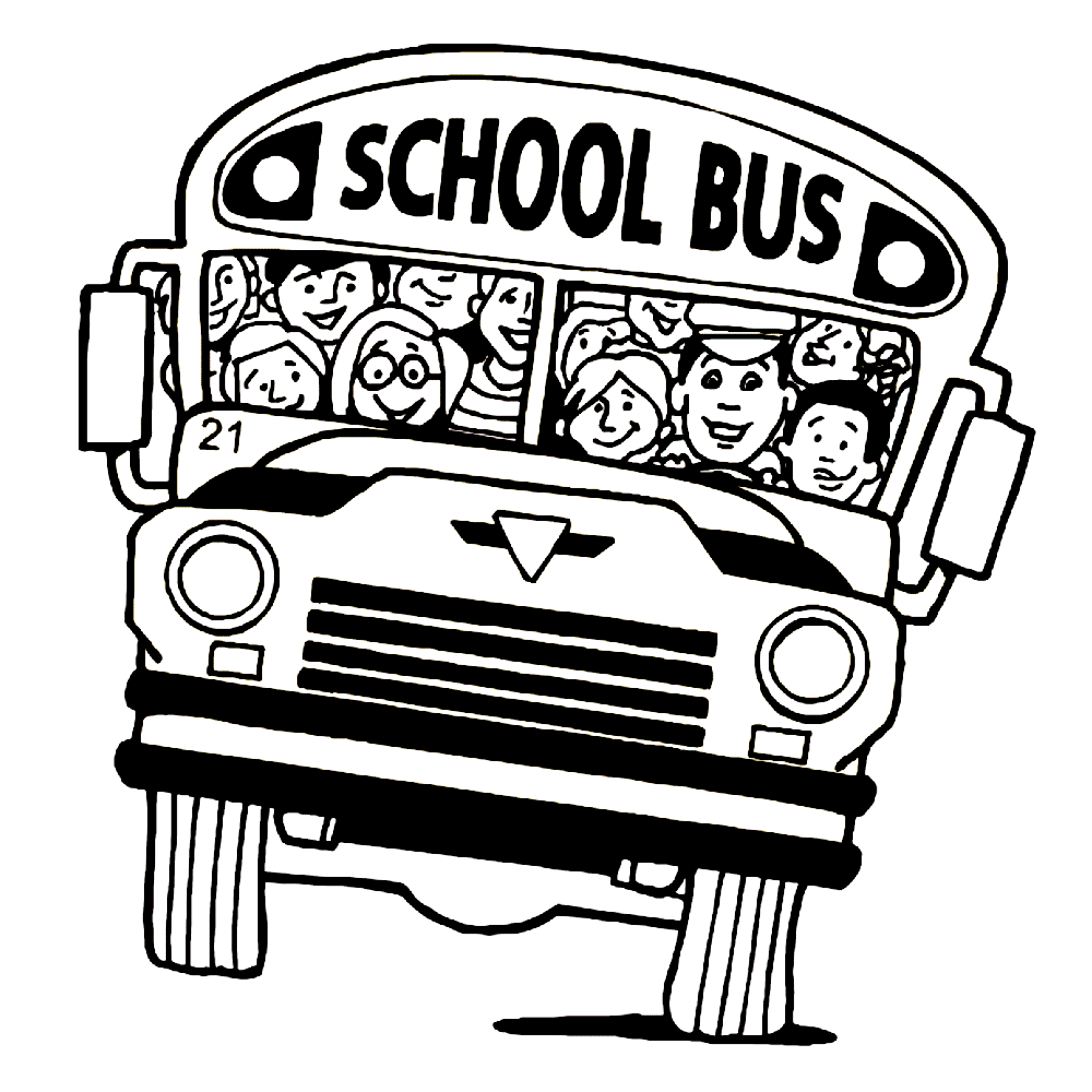 bekijk Met de bus naar school kleurplaat