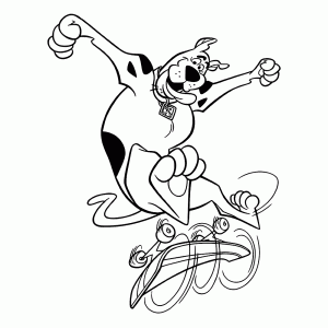 Skateboardende Scooby