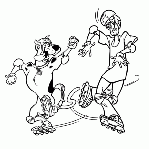 Shaggy en Scooby op skates