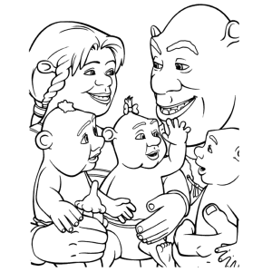 Shrek, Fiona en hun kids