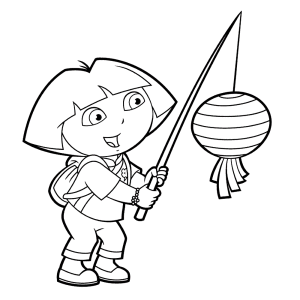 Dora met een lampion