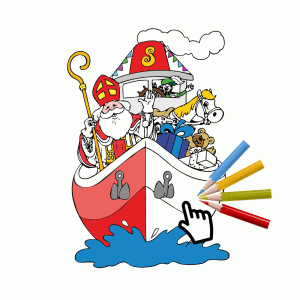 Print een mooie Sinterklaas kleurplaat om in te kleuren en aan de Goede Sint te geven.