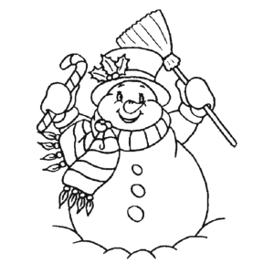 Een kerstige sneeuwpop