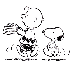 Snoopy krijgt eten van Charlie