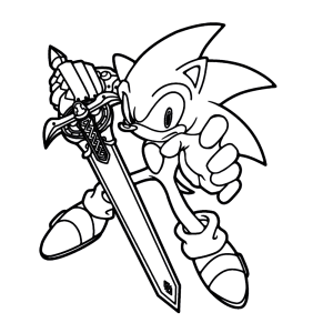 Sonic met het zwaard Caliburn