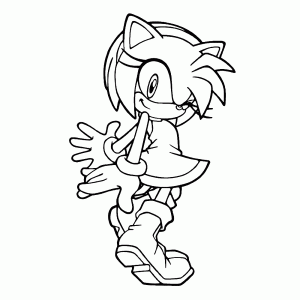 Amy Rose is a happy girl and fond of Sonic