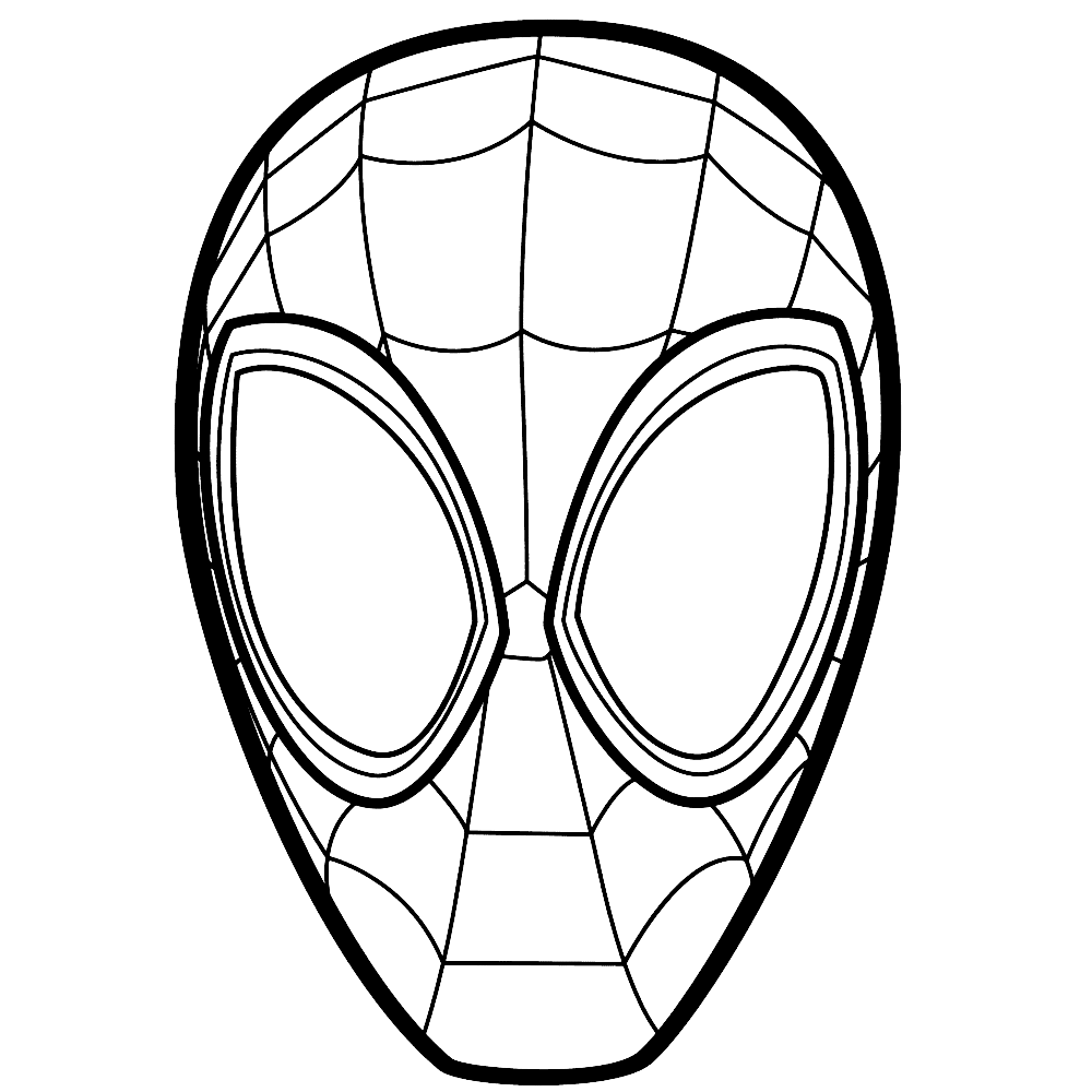 bekijk Spider-Man masker kleurplaat