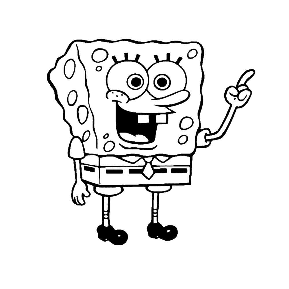 bekijk Spongebob heeft een idee kleurplaat