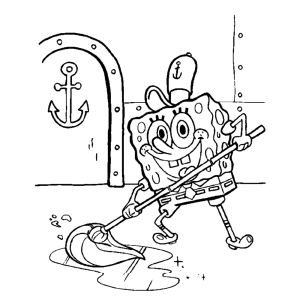 Spongebob maakt schoon