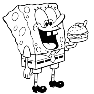 Spongebob eet een krabburger