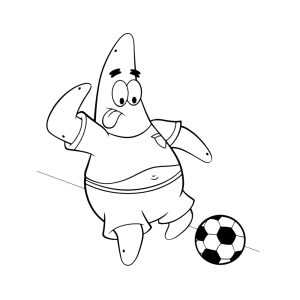 Patrick aan het voetballen
