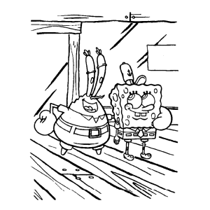 Meneer Krabs en Spongebob