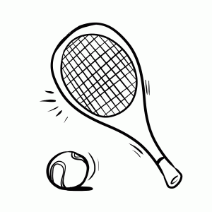 Tennisracket en een tennisbal