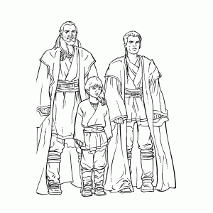 Obi Wan, Anakin en Qui Gon Jinn