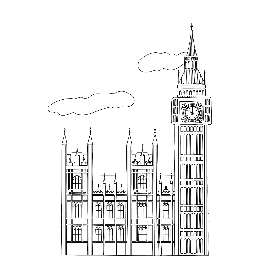 bekijk Big Ben in Londen kleurplaat