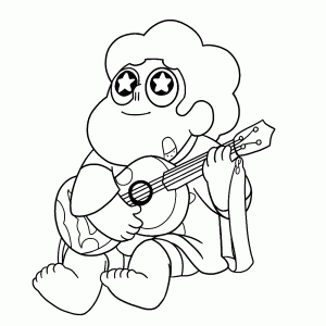 Steven speelt gitaar