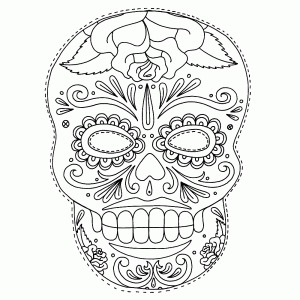 Sugar Skull with rose decoration