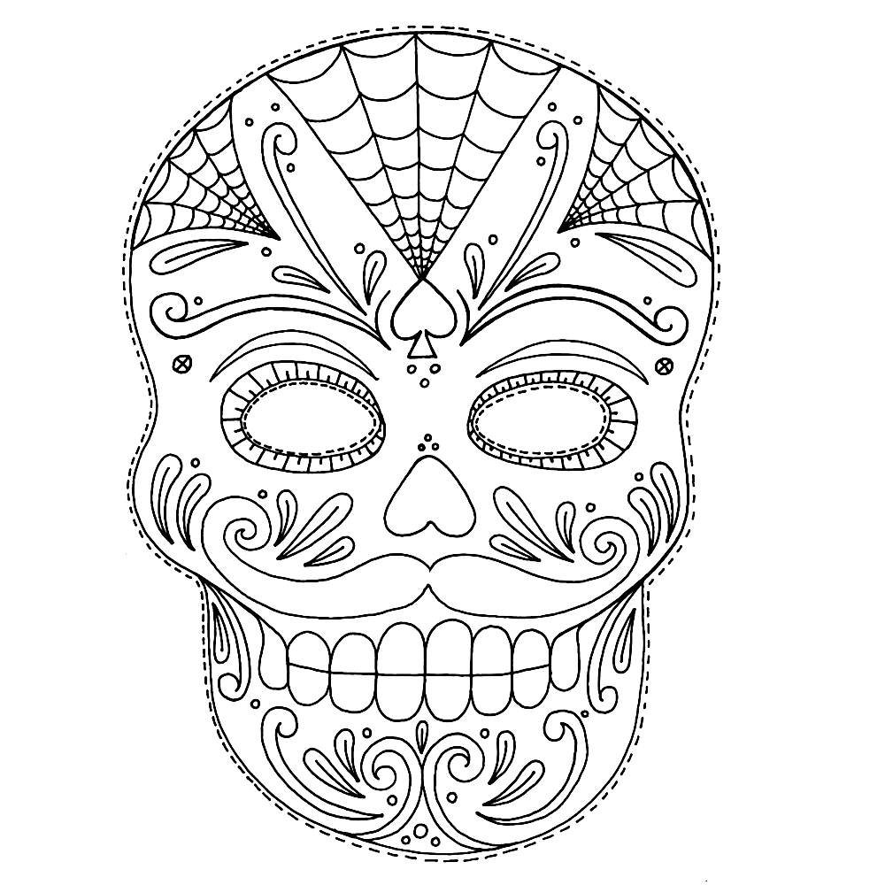 bekijk Cobweb pattern on this skull kleurplaat