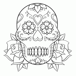 Skull with flowers