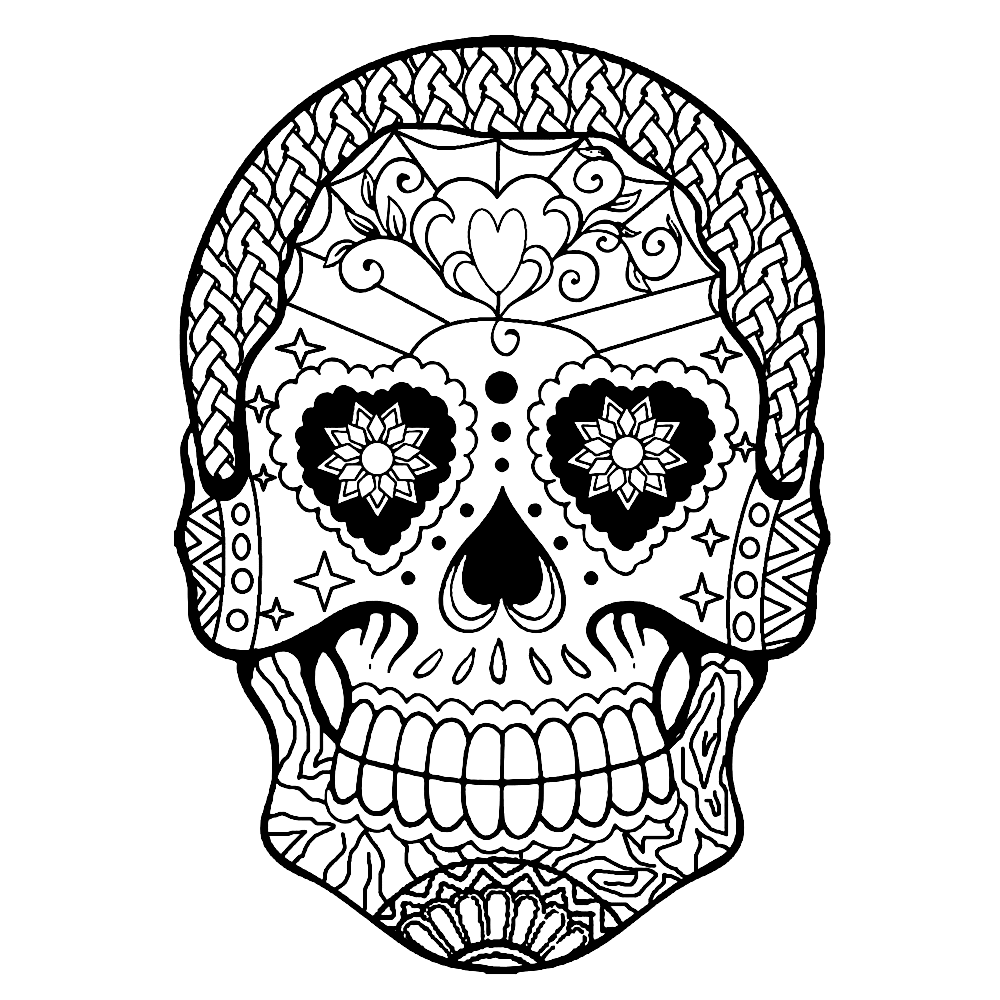 bekijk Intricate pattern on this sugar skull kleurplaat