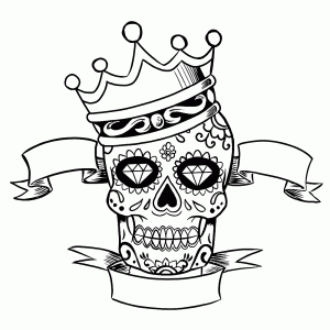 Sugar skull with crown