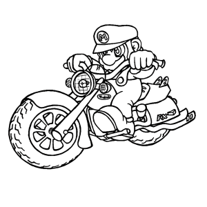 Mario rijdt op zijn chopper