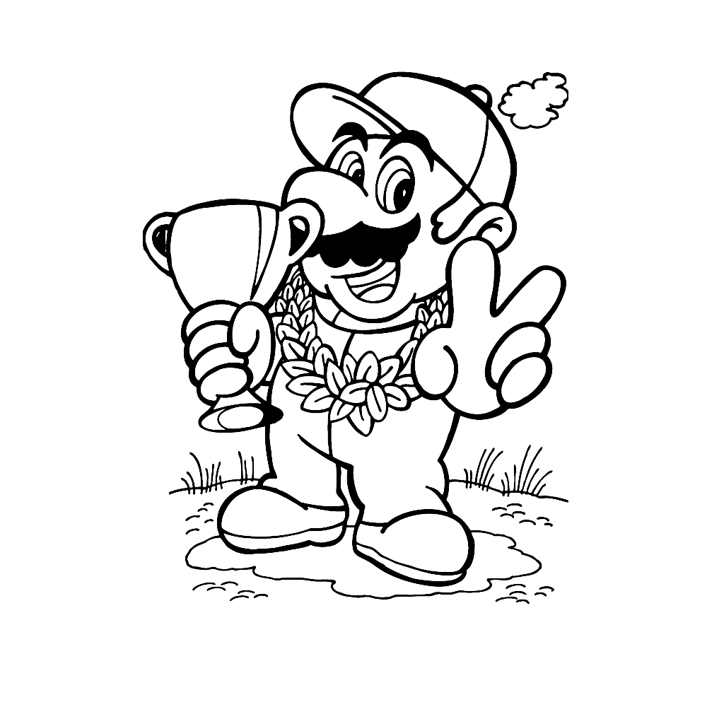 Kleurplaat Mario