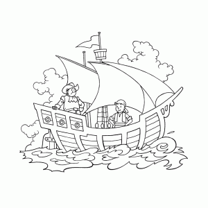 Lambic en Suske op een piratenschip