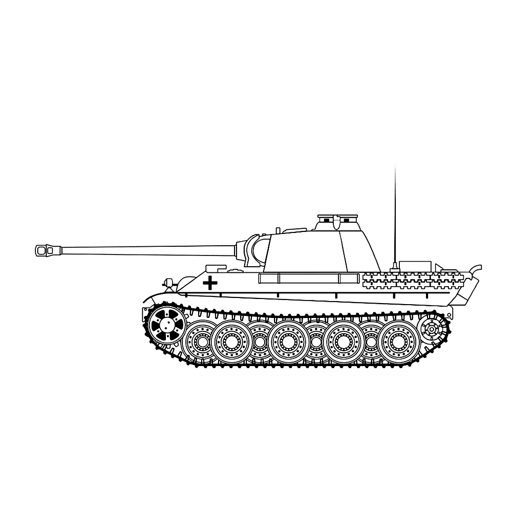 bekijk Duitse Panther G tank kleurplaat