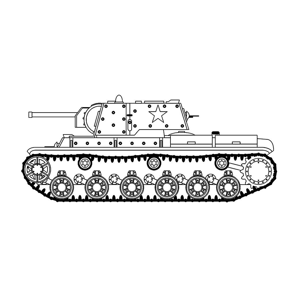 bekijk Russische tank KV-1 kleurplaat