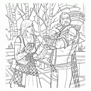 Overleg tussen Triss en Geralt
