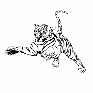 Een springende tijger