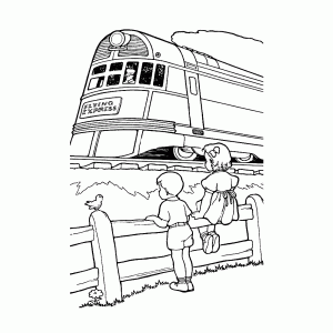 Kinderen kijken naar de voorbijrazende trein