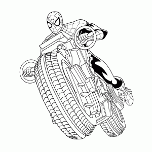 Spiderman op de motor