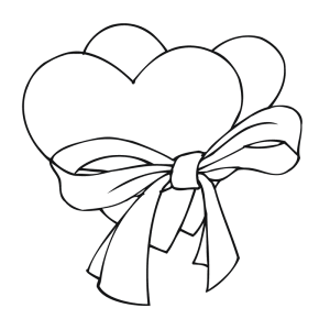 Two hearts with a ribbons