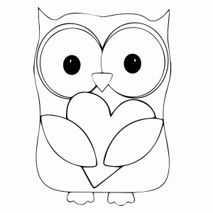 An owl with a heart