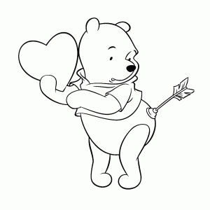 Winnie the Pooh is hit by Cupid's arrow