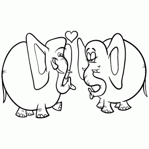 Twee verliefde olifanten
