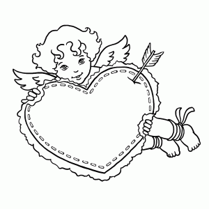 Cupid with a big heart