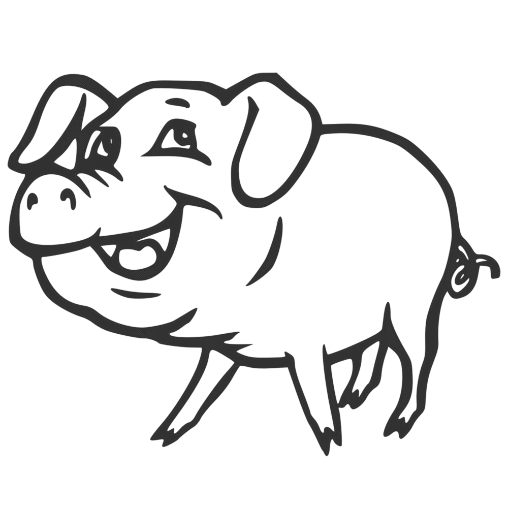 bekijk Een vrolijk varken kleurplaat
