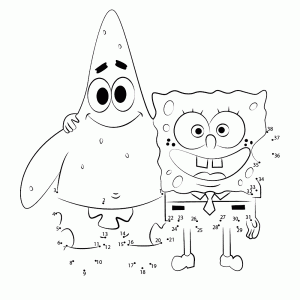 Patrick en Spongebob (verbind de punten)