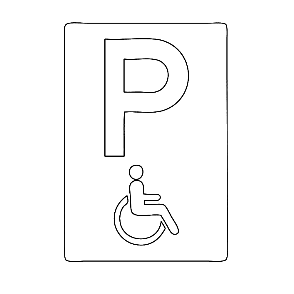 bekijk parkeren voor gehandicapten kleurplaat