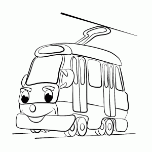 Cartoon tram