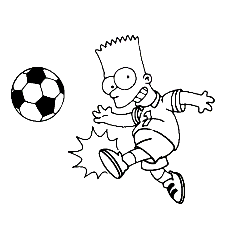 Bart schiet de bal weg