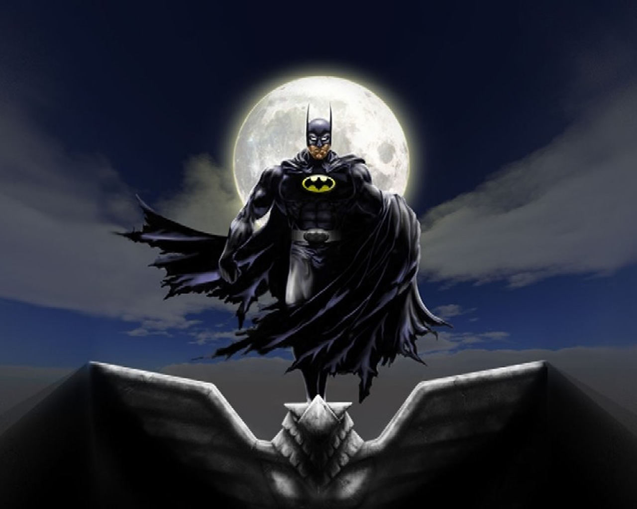 download wallpaper: Batman in het maanlicht wallpaper