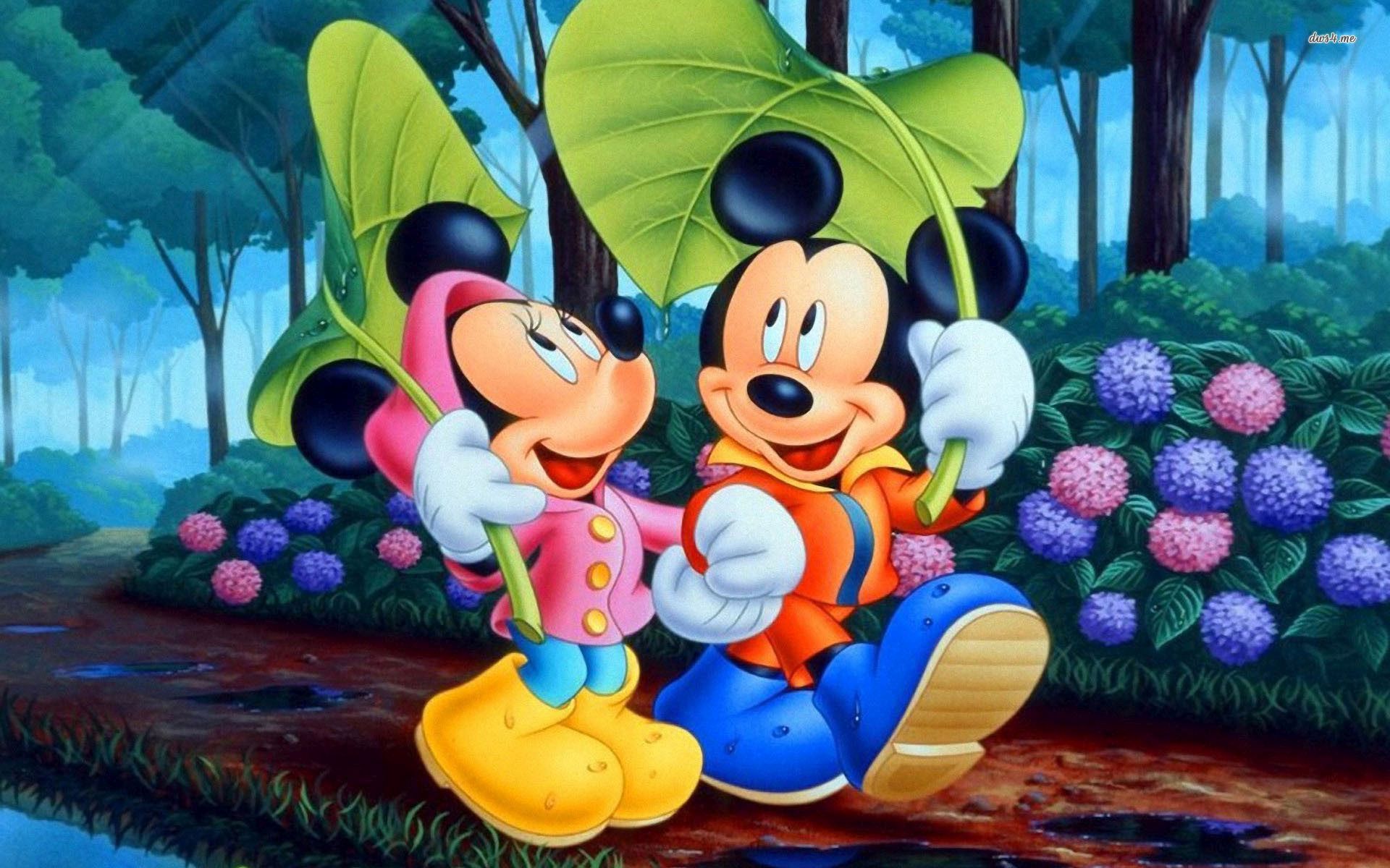 download wallpaper: Mickey en Minnie aan de wandel wallpaper