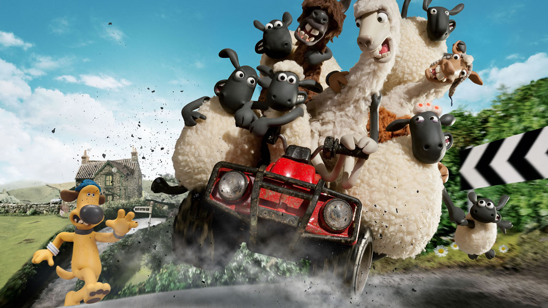 download wallpaper: Shaun the Sheep & de lama’s van de boer wallpaper